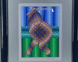 Lot 114	Victor Vasarely (Hungarian-French, 1906-1997). Golfer (c. 1980). Color Serigraph on Paper.