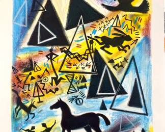 Lot 156	Jaune Quick-to-See Smith (Salish/Cree/Shoshoni-American, b. 1940). Wasatch Winter (2002). Color Lithograph on Paper.