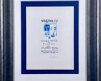 Lot 119	Pablo Picasso (Spanish, 1881-1973). Vallauris Dix Ans de CEramique de Picasso (1958). Exhibition Poster, Offset Lithography on Paper, Signed.
