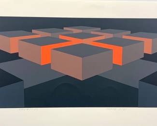 Lot 59	Brian Halsey (American, b. 1942). Novem II (State I/II) (1981). Color Serigraph on Paper.