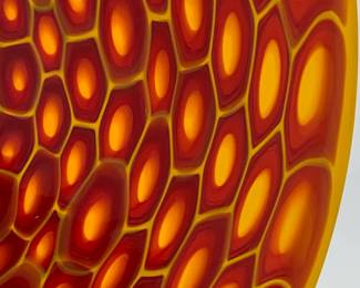 Lot 123	Sam Stang (American, b. 1959). Orange and Red Handblown Glass Bowl (early 21st century).