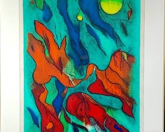 Lot 40	Gustave Singier (Belgian-French, 1909-1984). Envol (1971). Color Lithograph on Paper.