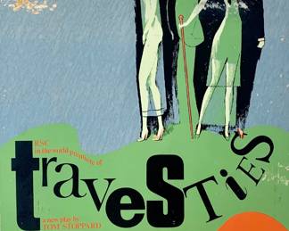 Lot 117	Royal Shakespeare Company, Travesties By Tom Stoppard, Original World Premiere Front Of House Poster, RSC At The Aldwych Theatre London, 1974, Featuri