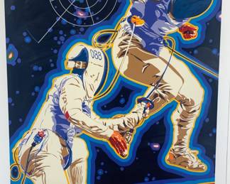 Lot 134	HIRO YAMAGATA (Japanese-American b. 1948), Fencing, screenprint, Atlanta 1996 Centennial Olympic Games Official Event Poster, numbered and signed in p