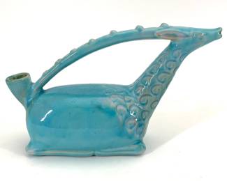 Lot 79	ANTON LANG (German 1875-1938), Deer Form Ewer, glazed ceramic in turquoise blue, Oberammergau