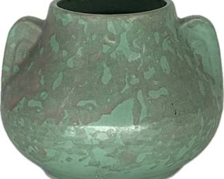Lot 3	Green Arts & Crafts Style Brush-McCoy Vellum Fawn Vase (American, c. 1920s-1930s). Mold-Formed Ceramic Vessel.