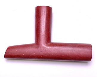 Lot 1	Native American Plains Tube Pipe Bowl (19th century). Red Catlinite Argillite Claystone.