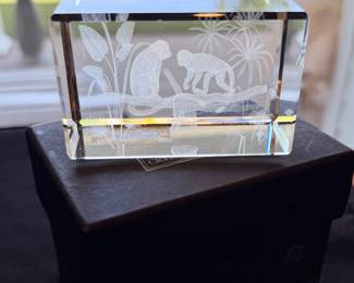 Monkeys in Crystal Block