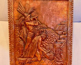 Mexican Heritage “Chicano” Copper Relief 1940’s / app 18x24”