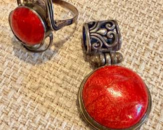 Handful of Sterling /Coral etc