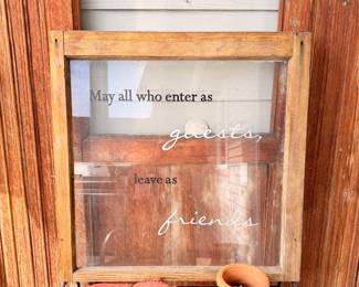 Enter as Guest, Leave as Friends ion framed Glass