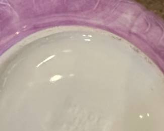 Corn Husk Angel Figurine in Seymour Mann HandPainted Ceramic Flower Bowl third image