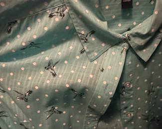 Karen Scott Womans Bird and Polka Dot Print ButtonUp Shirt fourth image