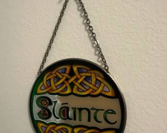 Slainte Celtic Knot Stained Glass Suncatcher