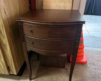Vintage Drexel Travis Court Federal Mahogany TwoDrawer Side Table