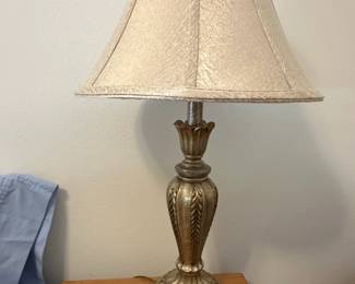 Traditional GoldTone Urn Table Lamp with Textured Shade