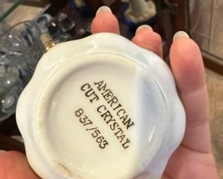 American Cut Crystal Sugar Bowl and Creamer Set second image