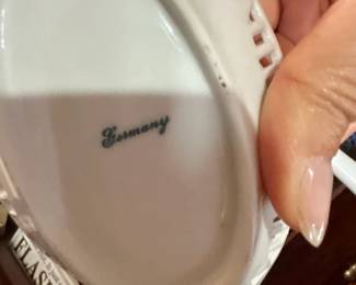 German Porcelain Relish Dish with Spoon second image