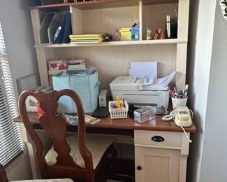Vintage Wooden Writing Desk with Hutch