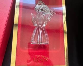 Lenox Pave Jewels Twirly Heavenly Host Angel Full Lead Crystal Ornament