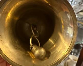 HandPainted Brass Bell with Floral and Butterfly Motif second image