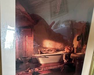 Vintage Bathroom Scene Print