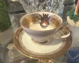 P.M.R. Bavaria Jaeger  Co. Passau Crested Tea Cup and Saucer