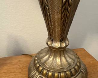 Traditional GoldTone Urn Table Lamp with Textured Shade second image