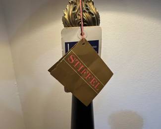 Stiffel Brass and Black Fluted Table Lamp sixth image