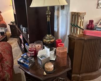 Stiffel Hollywood Regency Brass and Black Table Lamp