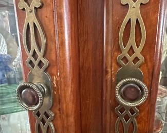 American Drew Cherry Wood China Cabinet with Glass Doors second image