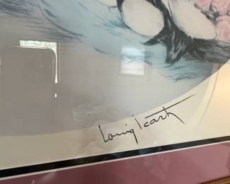 Louis Icart Woman with Pink Roses Lithograph second image