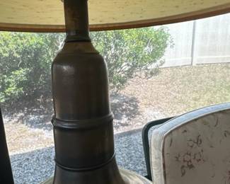 Vintage Stiffel Brass Table Lamp with Urn Base and Drum Shade second image