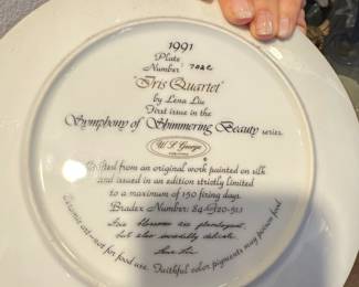 Iris Quartet Symphony of Shimmering Beauty Collector Plate by Lena Liu second image