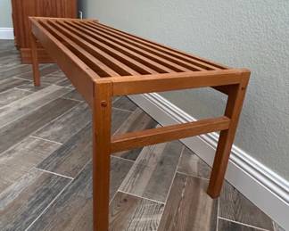MidCentury Modern Teak Slatted Bench
