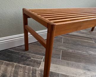 MidCentury Modern Teak Slatted Bench third image