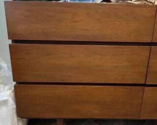MidCentury Modern American of Martinsville Walnut Drawer Dresser with Mirror second image