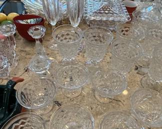 Assorted Crystal Glassware Set with Punch Bowl and Serving Pieces third image