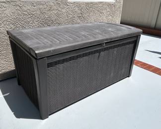 Suncast Gallon Resin Wicker Outdoor Patio Storage Deck Box