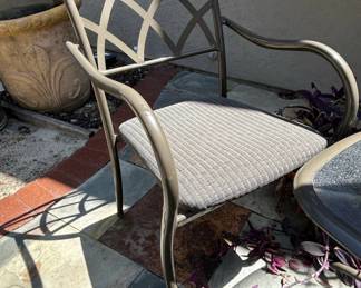 Metal Patio Set with Glass Top Table second image