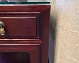 Nigels End Table with Glass Top second image