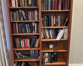 Oak Bookshelf with Assorted Books