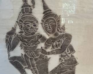 Vintage Thai Temple Rubbing Art second image