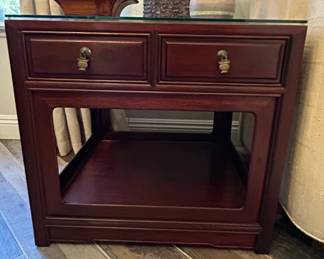 Nigels End Table with Glass Top