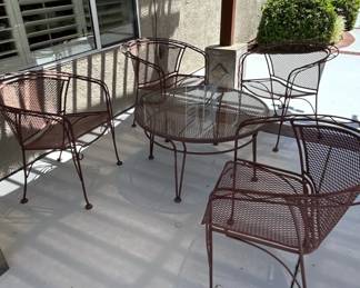 Vintage Woodard Wrought Iron Patio Set