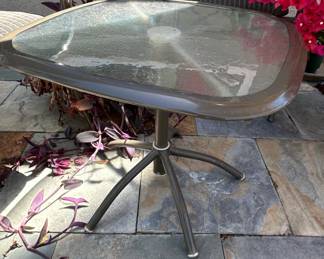Metal Patio Set with Glass Top Table third image