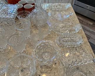 Assorted Crystal Glassware Set with Punch Bowl and Serving Pieces fourth image