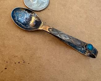 Vintage Native American Sterling Silver 925 Baby Spoon