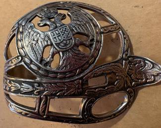 Sword hilt or guard likely from a European military saber