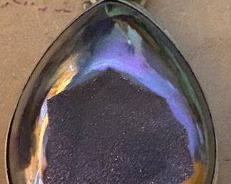 Sterling 925 Blue Titanium Druzy Pendant